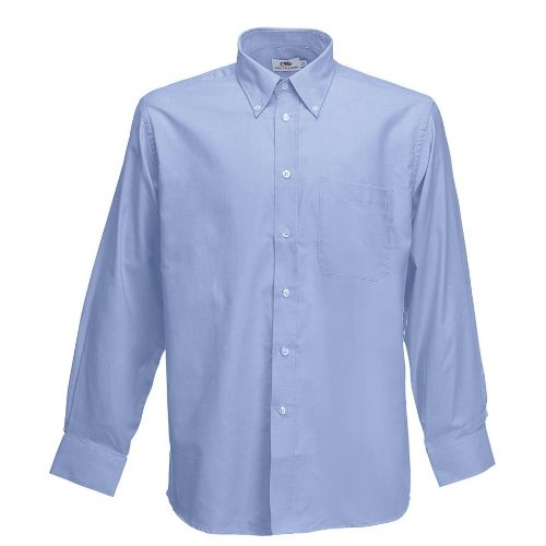 Fruit Of The Loom Oxford Long Sleeve Shirt Oxford Blue